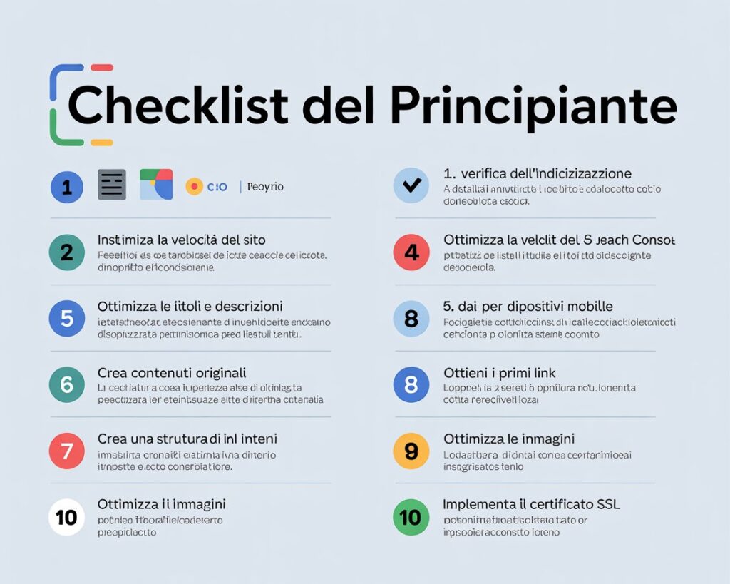 checklist seo per posizionare siti internet