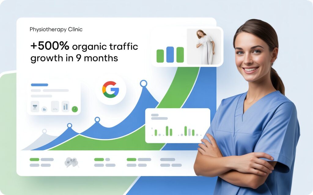 caso studio progetto studio fisioterapico sito + crescita traffico organico su google
